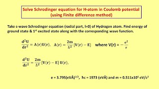 Quantum Solve Schrodinger equation using Finite Difference Method  Part 1 [upl. by Ycnuahc523]