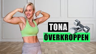 TONA ÖVERKROPPEN med hantlar  25 minuter hemmaträning [upl. by Lapham495]