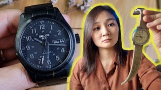 New Seiko 5 Field Watches SRPJ09 Review amp Comparison with SNK800 series [upl. by Nonnaer]