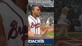 Ludacris throws the first pitch at the Atlanta Braves game [upl. by Nodnas687]