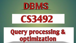 Query processing and optimization in DBMS tamilCS3492Anna university reg2021 [upl. by Lihkin332]