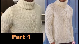 Full Tutorial How to KNIT a Custom MANS SWEATER Part 1 [upl. by Nirik]