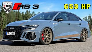 653HP AUDI RS3 MTM 8Y  REVIEW on AUTOBAHN [upl. by Martens424]