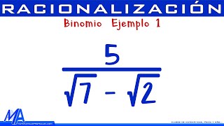 Racionalización  Denominador Binomio Ejemplo 1 [upl. by Leupold]