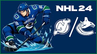 NHL 24 09 PC  New Jersey at Vancouver FULL GAME [upl. by Esmerolda]