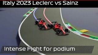 Sainz vs Leclerc Head to head for podium  Italy GP 2023 [upl. by Hagen]