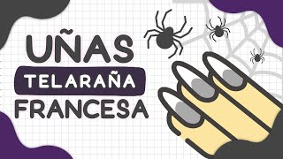 FRANCESAS ESTILO HALLOWEEN 👻 UÑAS TELARAÑA 🎃 Manicura en UÑAS CORTAS 👻 [upl. by Maltz921]