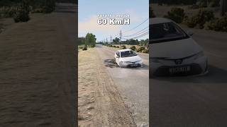 30 KMH VS 300 KMH 🔥 TOYOTA COROLLA  shorts youtubeshorts beamngdrive [upl. by Hannavahs]