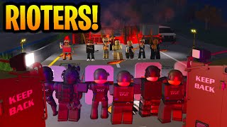 PROTESTERS BLOCK HIGHWAY AND RIOT TEAM SHOWS UP TANKER LOSES CONTROL ERLC Roblox Roleplay [upl. by Cheryl798]