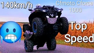 TOP SPEED 140kmh 😱 Brutal Acceleration Chiptuning  Stage 3 Clutch Kit Cfmoto Cforce 1000🥶 [upl. by Reyem]