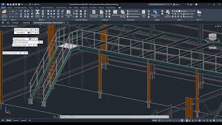 Steel warehouse in Advance Steel 2025 handrails part9 [upl. by Lory462]