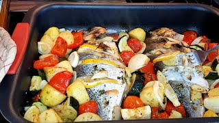 Baked Dorade Fish With Vegetables  Dorade Fish Recipe  Evangeline Ruffiner [upl. by Maxima399]