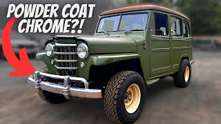 Cheap Chrome With Powder Coat Willys Wagon Wrangler Chassis Swap New Wiring Harness Willys Ep18 [upl. by Duval704]