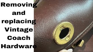 How to remove and replace Vintage Coach Turnlock Hardware for cleaning and repair [upl. by Dyan910]