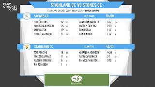 Halifax Cricket League  Sunday League Division 3  Stainland CC v Stones CC [upl. by Navonod522]