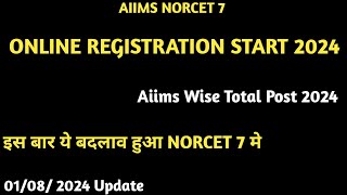 AIIMS NORCET 7 full notification 2024 norcet 7 registration form 24 [upl. by Huntlee845]