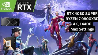 Marvel Rivals RTX 4080 Super Ryzen 7 9800X3D 4K 1440P Max Settings [upl. by Jessie107]