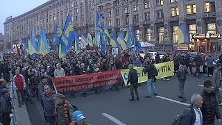 Ukrainian nationalists march on Holy Virgin holiday [upl. by Attalanta]