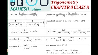 11 questions of Proving trigonometric identities TRIGONOMETRY introductiontotrigonometryclass10 [upl. by Anih753]