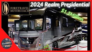 TOUR of 2024 Foretravel Realm Presidential with SPA at Tampa RV Supershow [upl. by Caravette]