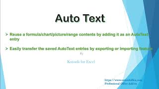 Easily Create And Insert Auto Text Entry In Excel [upl. by Hanzelin]