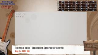 🎸 Travelin Band  Creedence Clearwater Revival Guitar Backing Track with chords and lyrics [upl. by Aubrette983]