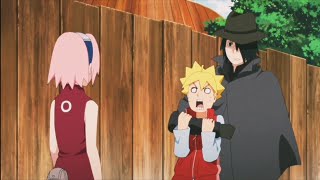 Boruto And Sasuke Meet Kid Sakura Sasuke Tries To Escape From Sakura  Boruto Episode 129 [upl. by Macguiness]