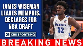 BREAKING Potential No 1 pick James Wiseman LEAVES Memphis declares for NBA Draft  CBS Sports HQ [upl. by Nhguaval323]