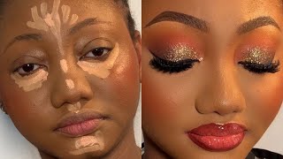 CLASSIC GOLD GLITTER MAKEUP TUTORIAL  How to apply glitter eyeshadow for beginners [upl. by Ataymik]