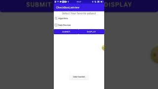 Android studio demo  checkbox in android with SQLite database and listview [upl. by Arbba]