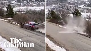 Ott Tanak walks away after dramatic crash in Monte Carlo Rally [upl. by Adamec]