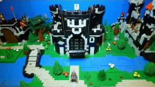 LEGO Black Monarchs Castle 6085 Stop Motion building  action  moving army [upl. by Imehon]