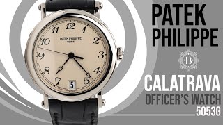 Patek Philippe Calatrava Officers Watch 5053G001 [upl. by Weidman]