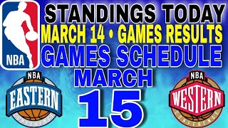 nba standings today March 14 2024  games results  games schedule March 15 2024 [upl. by Luht]