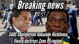 🟨SADC Chairperson Hakainde Hichilema finally destroys Zanu PF regime and Mnangagwa 🇿🇼 [upl. by Leeanne]