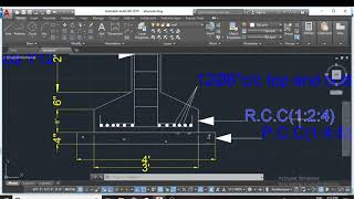 Trapezoidal footing design in Auto Cad Easily can use in any foundation of residential building [upl. by Enyaw]