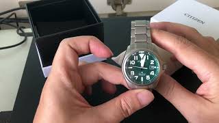 Unboxing of the Citizen Promaster Tough Super Titaniun EcoDrive Green BN024159W [upl. by Kowal]