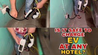 How To Charge EV in a Hotel With Regular 15 amp Socket   Random EV Gyaan [upl. by Boor125]