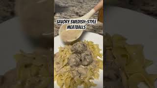 Savory Swedishstyle meatballs  recipe in the comments cooking cookingathome dinnerrecipe [upl. by Mitchael]