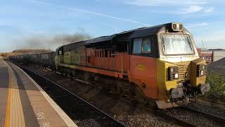 Colas 70802 Bradwell to Dewsbury at Wakefield Kirkgate 131124 [upl. by Nnairda]