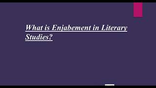 What is Enjambment How to use Enjambment Poetic Device in Literature Definition with Examples [upl. by Suzanne855]