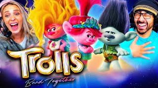 TROLLS BAND TOGETHER MOVIE REACTION First Time Watching Dreamworks Animation Trolls 3 [upl. by Shanna]