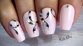 Schnörkel Nageldesign elegant amp dezent  Nude Nails [upl. by Cardinal]