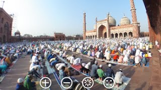 360 DegreeVideo Eid Prayers At Delhis Jama Masjid [upl. by Levitus]