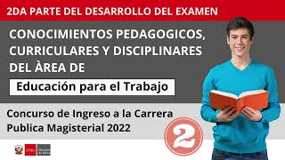 PARTE 2 DESARROLLO DEL EXAMEN DE NOMBRAMIENTO 2022 DEL ÀREA DE EDUCACIÒN PARA EL TRABAJO [upl. by Arihs]