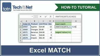 How to use the MATCH function in Excel [upl. by Harpp340]