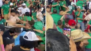 Levis Stadium stabbing Video shows massive fight during MexicoQatar soccer game [upl. by Reivad]