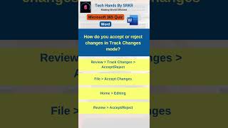 How do you accept or reject changes in Track Changes mode WordTraining Microsoft365 WordQuiz [upl. by Wiese]