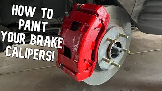 HOW TO PAINT BRAKE CALIPERS  Easiest Method  No Removal Of Caliper [upl. by Adnical]