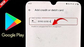 Playstore Invalid Or Unsupported Form Of Payment Problem  Invalid or Unsupported Form of Payment [upl. by Sorvats229]